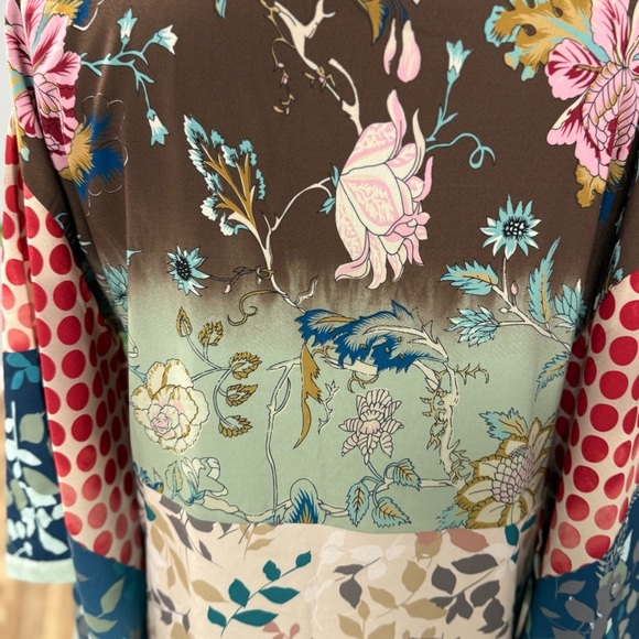 Soft Surroundings Izumi Kimono Sleeve Tunic Top M Embroidered Mixed  Patchwork - Picture 8 of 10